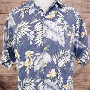 SUMMA BLUE FLORAL COTTON RAYON BUTTON DOWN HAWAIIAN SHIRT MENS SIZE XL